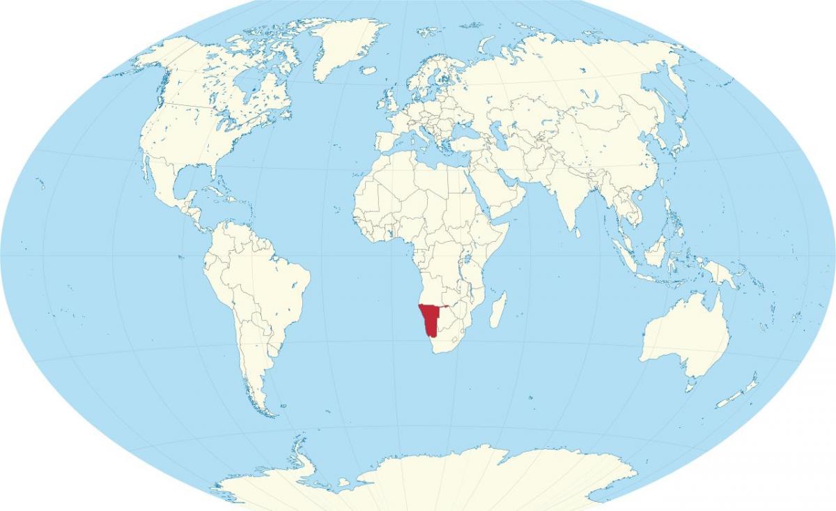 Namibian sijainti maailman kartalla