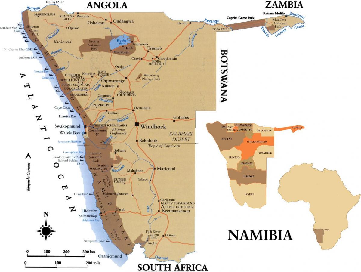 Kartta skillsmap Namibia